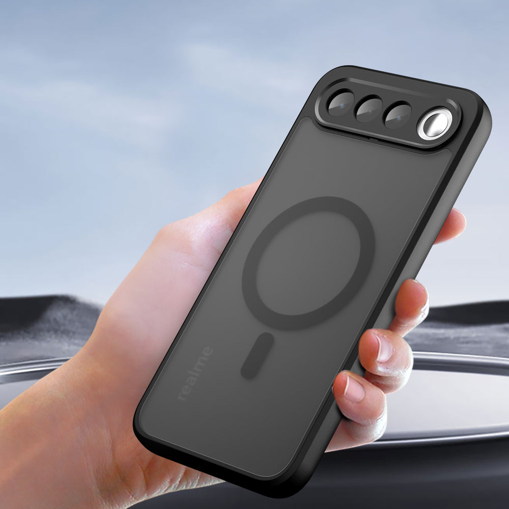 Coque MagSafe pour Realme 16, Techsuit, PureFrost, Noir Satiné