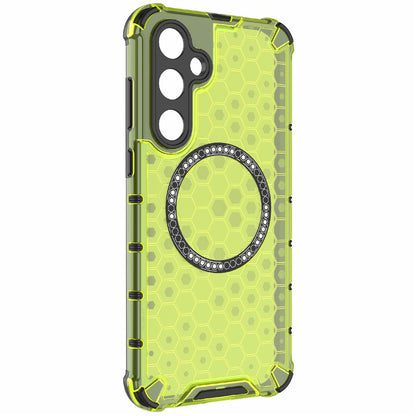 Coque MagSafe pour Samsung Galaxy S25 S931, Techsuit, HoneyComb Shield, Vert