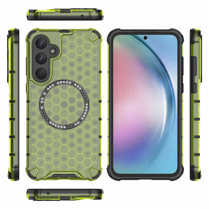 Coque MagSafe pour Samsung Galaxy S25 S931, Techsuit, HoneyComb Shield, Vert
