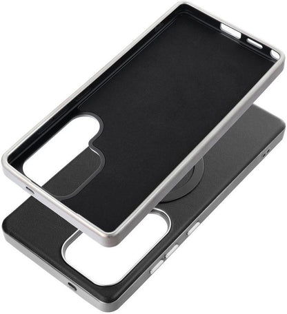 Custodia MagSafe per Samsung Galaxy A56 A566, OEM, Gentleman Mag, Nera