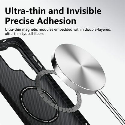Coque MagSafe pour Samsung Galaxy S26 Ultra S948, Abeei, Carbone, Noire