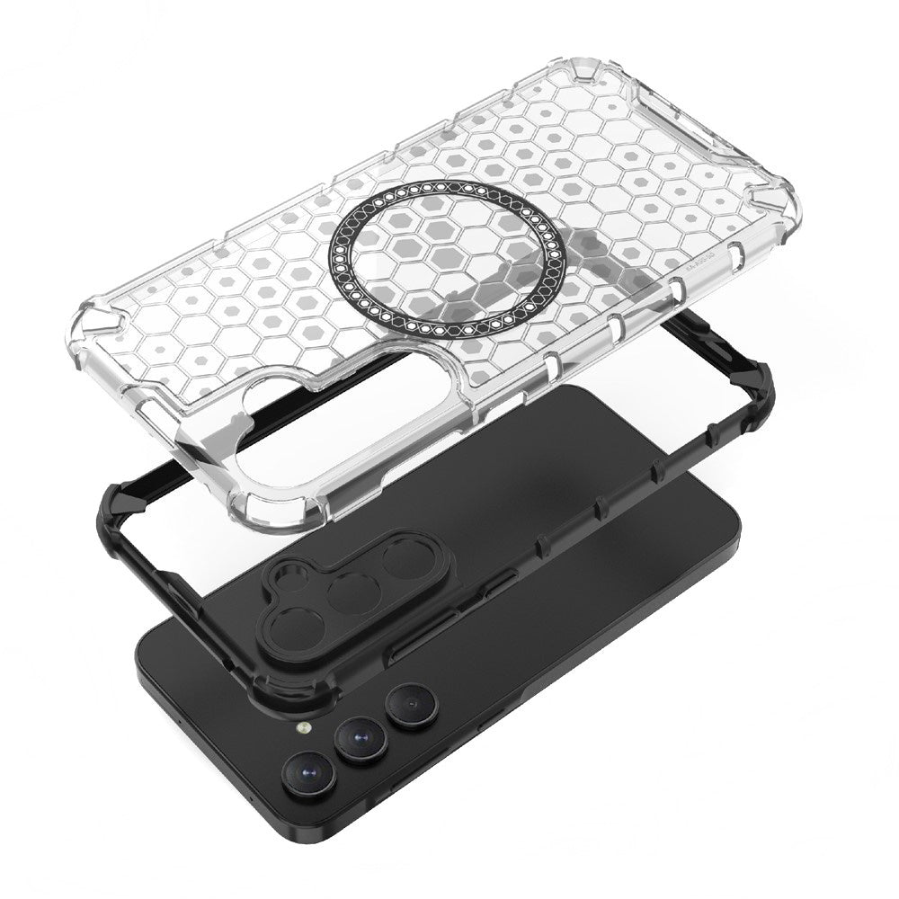 Custodia MagSafe per Samsung Galaxy S24 Ultra S928, Techsuit, HoneyComb Shield, Blu