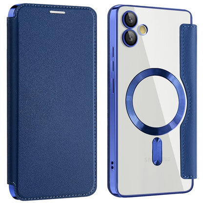 Custodia MagSafe per Samsung Galaxy A05 A055, Techsuit, SmartMag Book, Blu