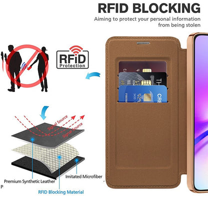 Custodia MagSafe per Samsung Galaxy A05 A055, Techsuit, SmartMag Book, Marrone