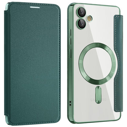 Coque MagSafe pour Samsung Galaxy A05 A055, Techsuit, SmartMag Book, Vert