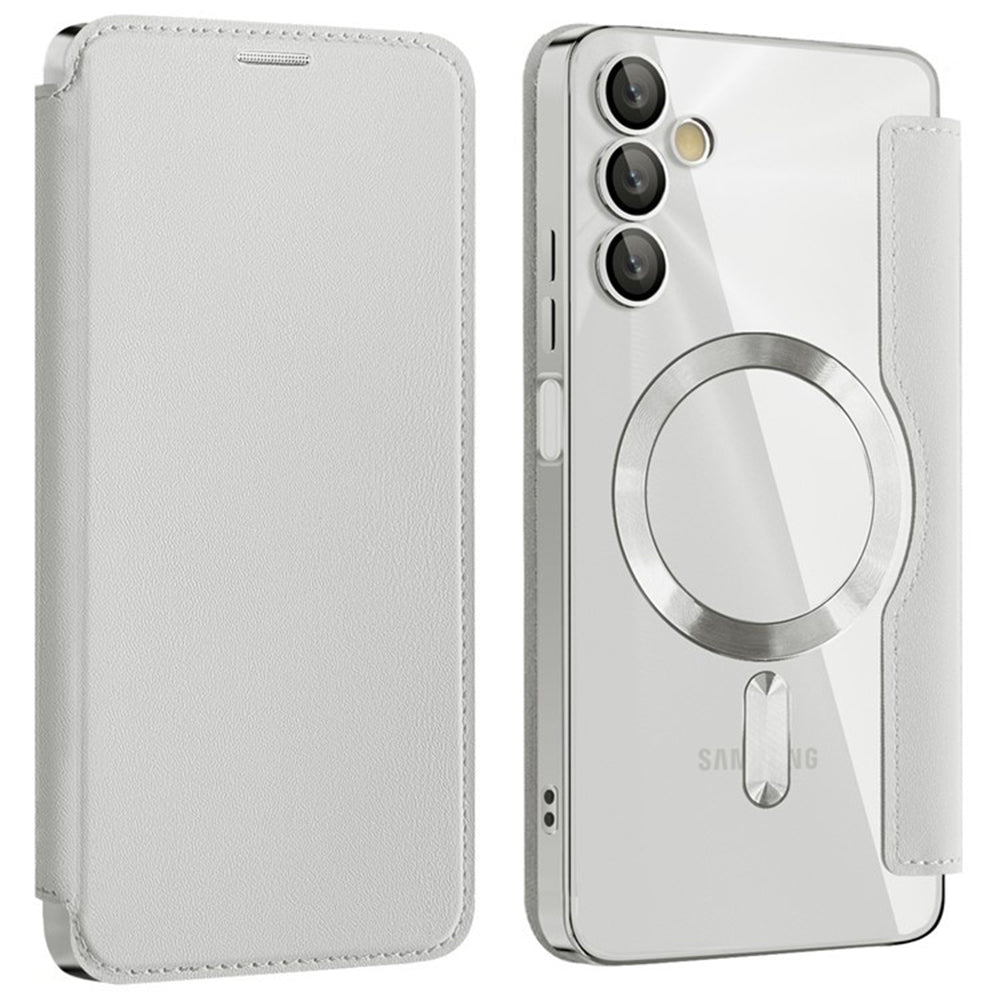 Custodia MagSafe per Samsung Galaxy A05s A057, Techsuit, SmartMag Book, Grigio
