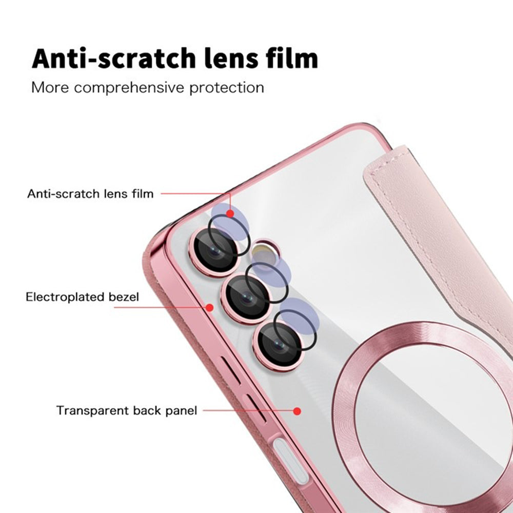 Custodia MagSafe per Samsung Galaxy A05s A057, Techsuit, SmartMag Book, Rosa