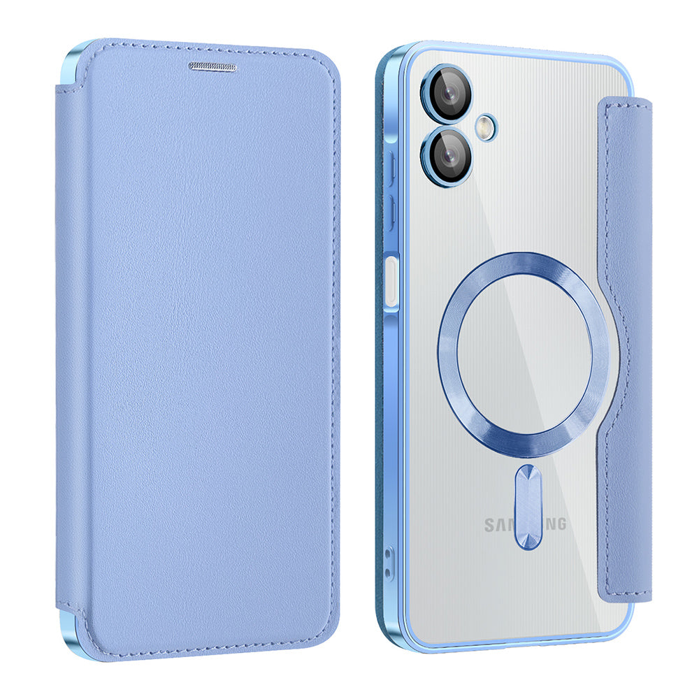 Custodia MagSafe per Samsung Galaxy A06 A065, Techsuit, SmartMag Book, Blu