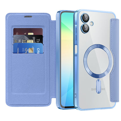 Custodia MagSafe per Samsung Galaxy A06 A065, Techsuit, SmartMag Book, Blu