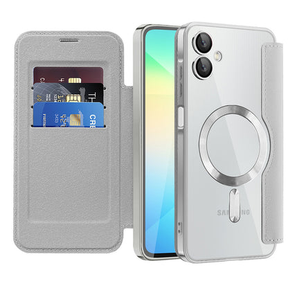 Custodia MagSafe per Samsung Galaxy A06 A065, Techsuit, SmartMag Book, Grigio