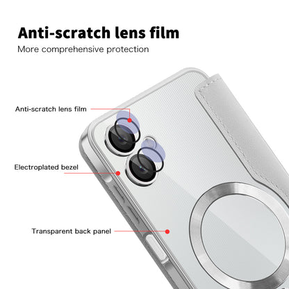Custodia MagSafe per Samsung Galaxy A06 A065, Techsuit, SmartMag Book, Grigio