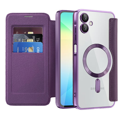 Custodia MagSafe per Samsung Galaxy A06 A065, Techsuit, SmartMag Book, Viola