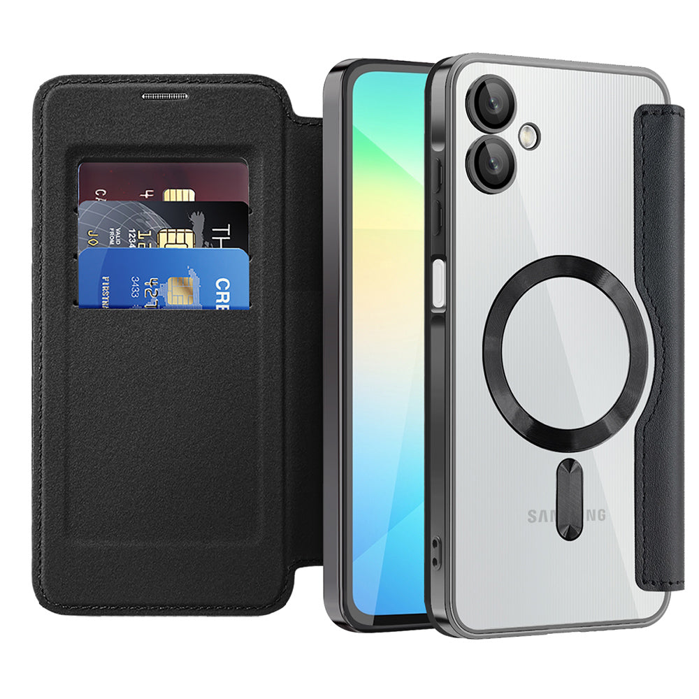 MagSafe Case for Samsung Galaxy A06 A065, Techsuit, SmartMag Book, Black