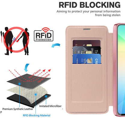 Coque MagSafe pour Samsung Galaxy A06 A065, Techsuit, SmartMag Book, Rose