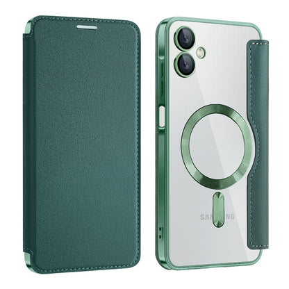 Coque MagSafe pour Samsung Galaxy A06 A065, Techsuit, SmartMag Book, Vert