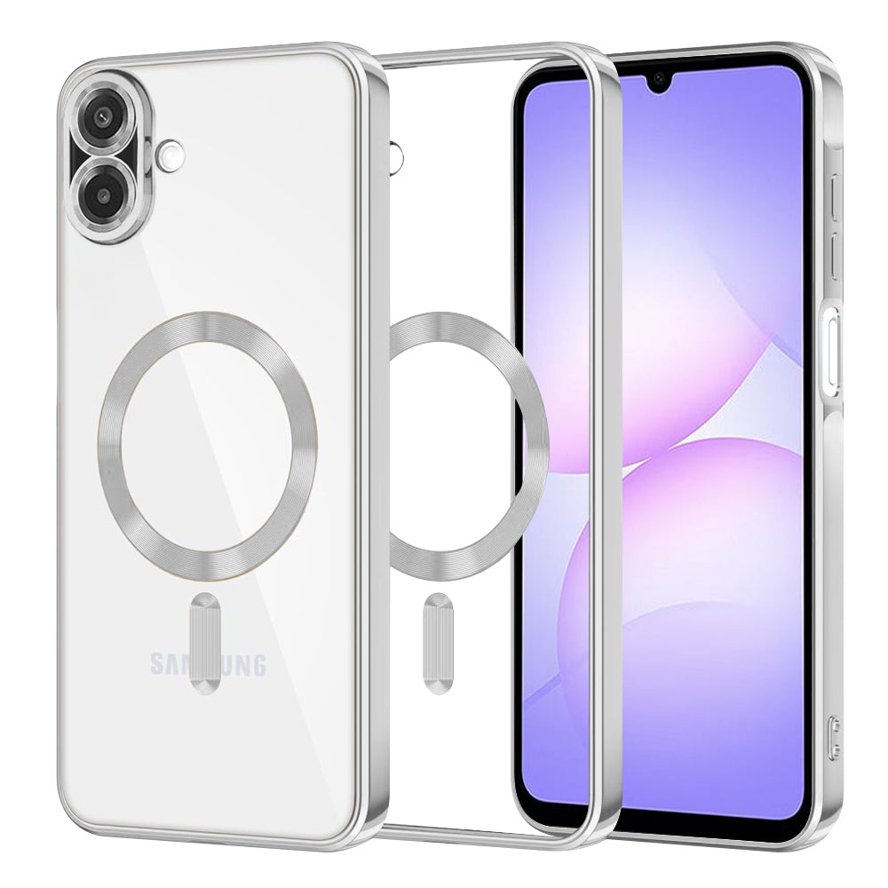 Coque MagSafe pour Samsung Galaxy A07 4G A075, Techsuit, Luxury Crystal, Argentée