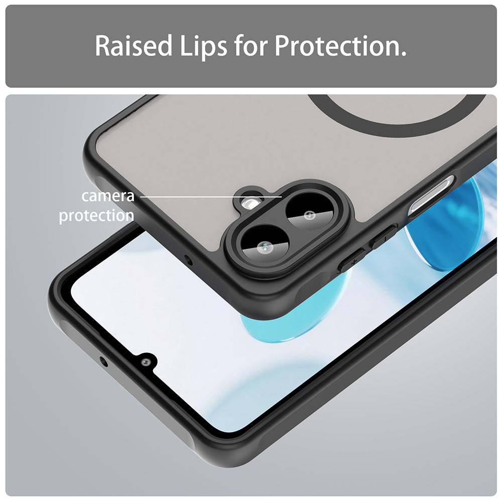 Coque MagSafe pour Samsung Galaxy A07 4G A075, Techsuit, HaloFrost II, Noire