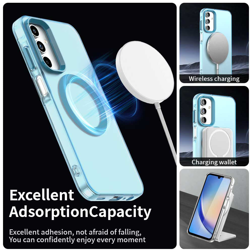 Custodia MagSafe per Samsung Galaxy A15 5G A156 / A15 A155, Techsuit, CandyCase, Blu