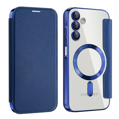 Custodia MagSafe per Samsung Galaxy A15 5G A156 / A15 A155, Techsuit, SmartMag Book, Blu