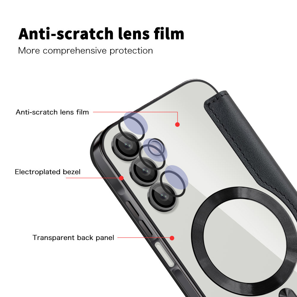 Custodia MagSafe per Samsung Galaxy A15 5G A156 / A15 A155, Techsuit, SmartMag Book, Nera