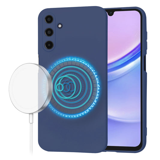 Coque MagSafe pour Samsung Galaxy A15 A155, Techsuit, SoftFlex, Bleu marine