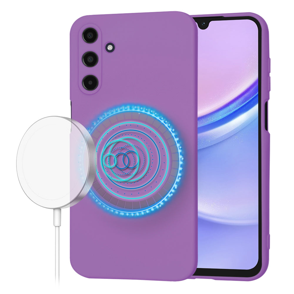 Custodia MagSafe per Samsung Galaxy A15 A155, Techsuit, SoftFlex, Viola