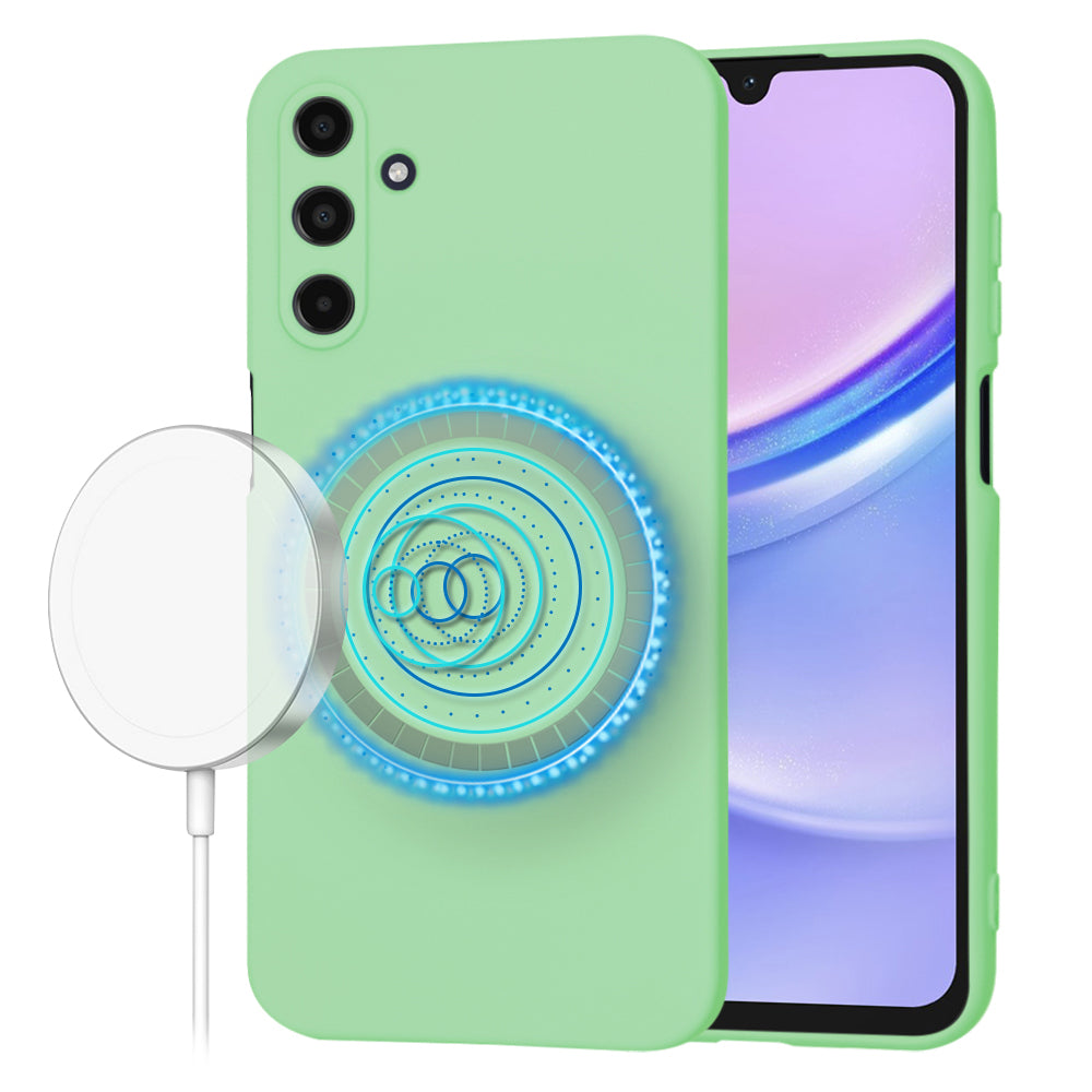 Coque MagSafe pour Samsung Galaxy A15 A155, Techsuit, SoftFlex, Vert Clair