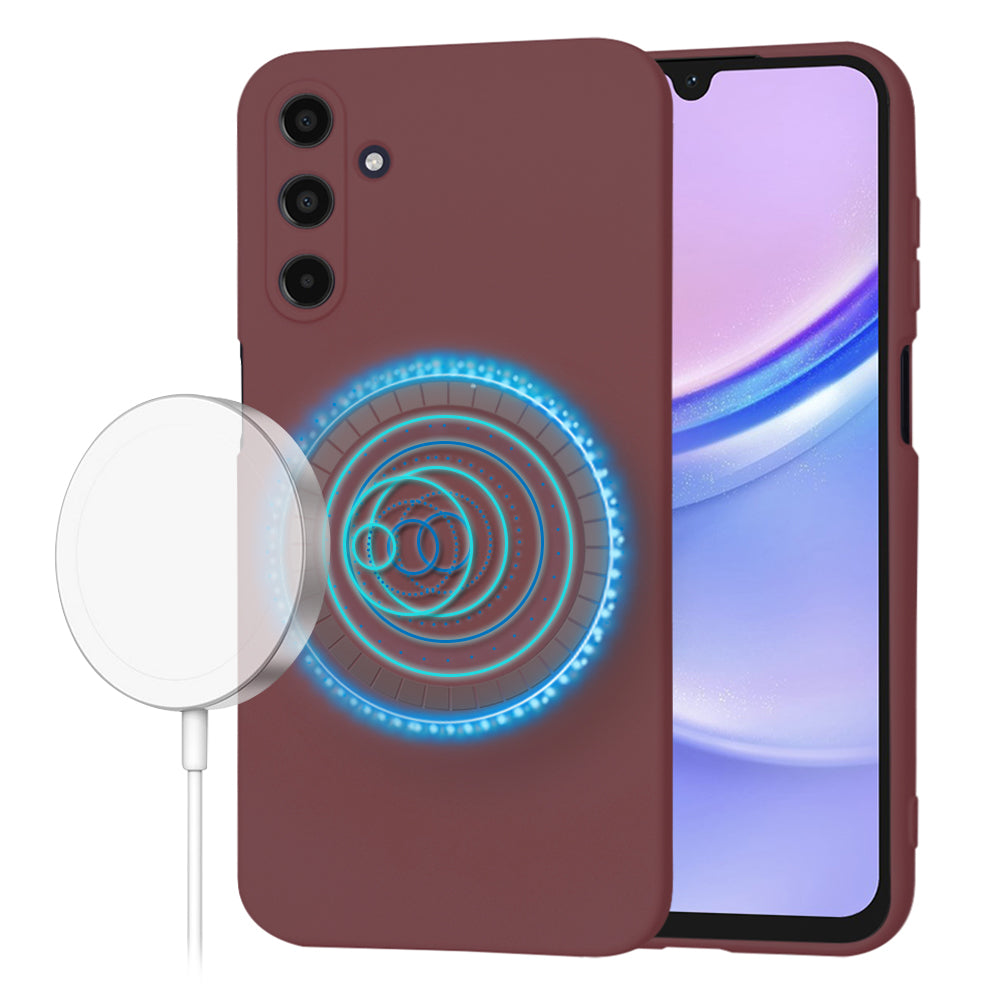 Coque MagSafe pour Samsung Galaxy A15 A155, Techsuit, SoftFlex, Bordeaux