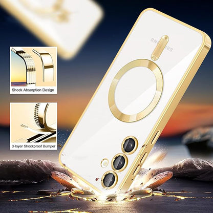 Coque MagSafe pour Samsung Galaxy A16 5G A166 / A16 4G A165, Techsuit, Luxury Crystal, Argentée