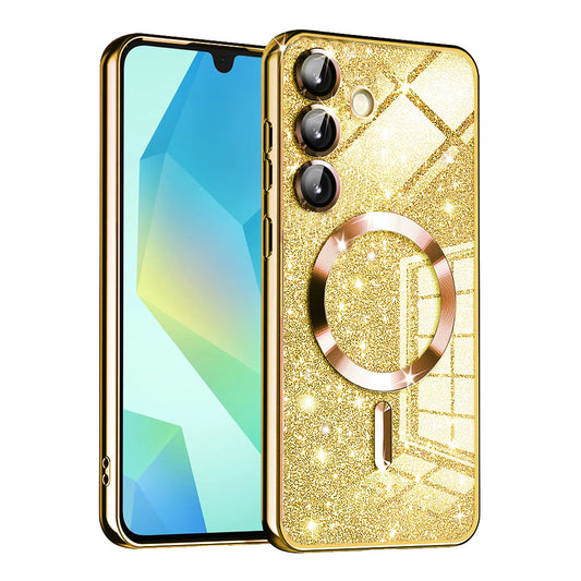 MagSafe-Hülle für Samsung Galaxy A16 5G A166 / A16 4G A165, Techsuit, Luxury Glitter, Gold