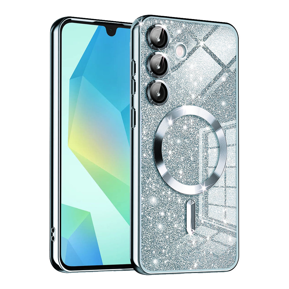 Custodia MagSafe per Samsung Galaxy A16 5G A166 / A16 4G A165, Techsuit, Luxury Glitter, Blu
