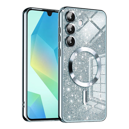 Custodia MagSafe per Samsung Galaxy A16 5G A166 / A16 4G A165, Techsuit, Luxury Glitter, Blu
