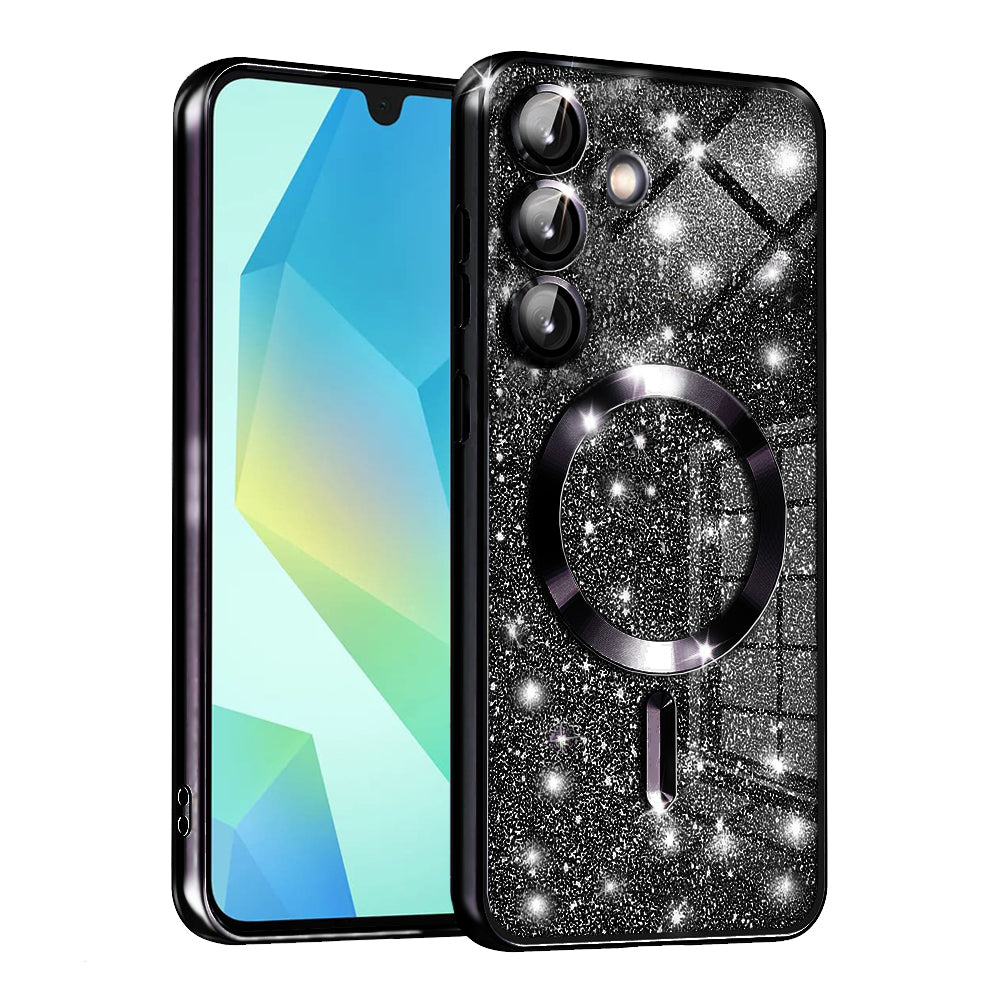 MagSafe-Hülle für Samsung Galaxy A16 5G A166 / A16 4G A165, Techsuit, Luxury Glitter, Schwarz