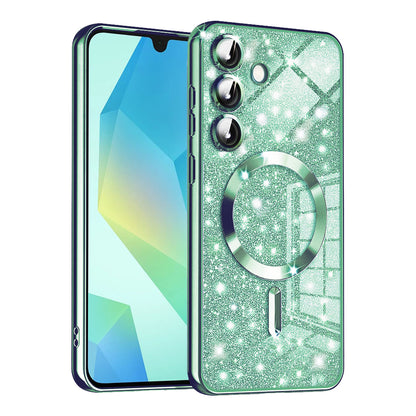 Coque MagSafe pour Samsung Galaxy A16 5G A166 / A16 4G A165, Techsuit, Luxury Glitter, Vert Clair