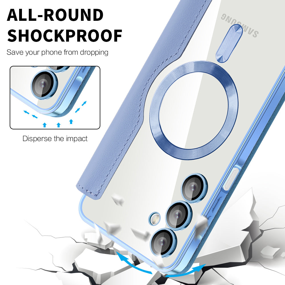 Custodia MagSafe per Samsung Galaxy A16 5G A166 / A16 4G A165, Techsuit, SmartMag Book, Blu