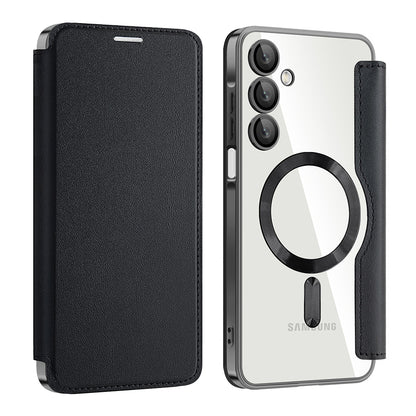 Custodia MagSafe per Samsung Galaxy A16 5G A166 / A16 4G A165, Techsuit, SmartMag Book, Nera