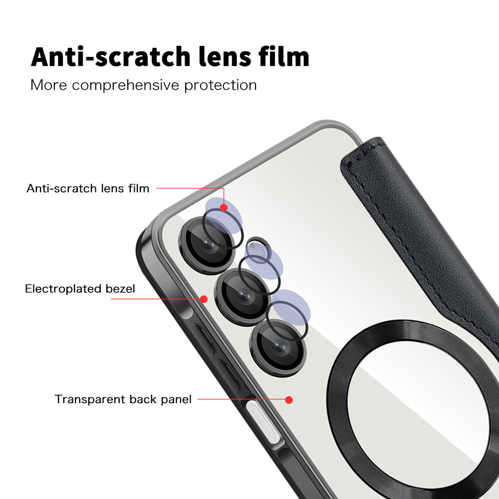 Custodia MagSafe per Samsung Galaxy A16 5G A166 / A16 4G A165, Techsuit, SmartMag Book, Nera
