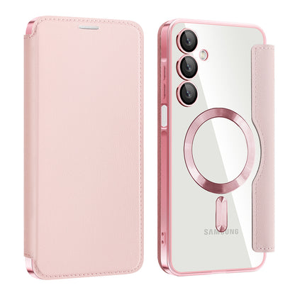 Coque MagSafe pour Samsung Galaxy A16 5G A166 / A16 4G A165, Techsuit, SmartMag Book, Rose