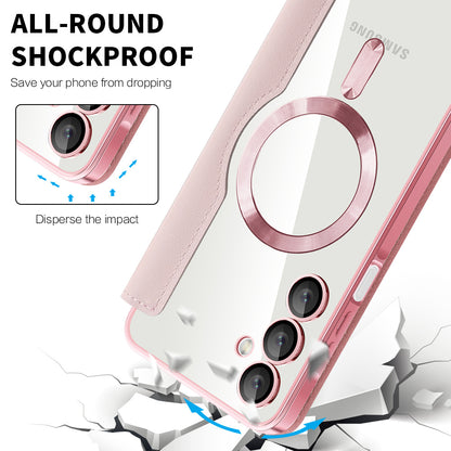 Coque MagSafe pour Samsung Galaxy A16 5G A166 / A16 4G A165, Techsuit, SmartMag Book, Rose