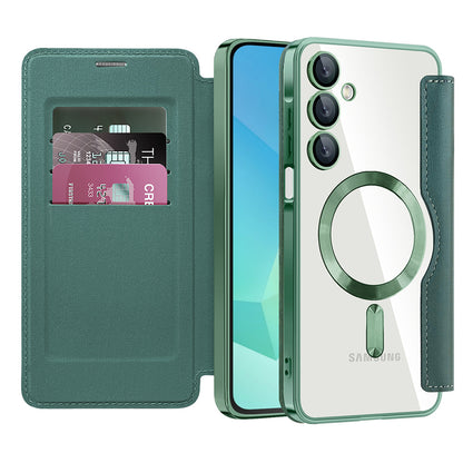 Custodia MagSafe per Samsung Galaxy A16 5G A166 / A16 4G A165, Techsuit, SmartMag Book, Verde