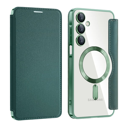 Custodia MagSafe per Samsung Galaxy A16 5G A166 / A16 4G A165, Techsuit, SmartMag Book, Verde