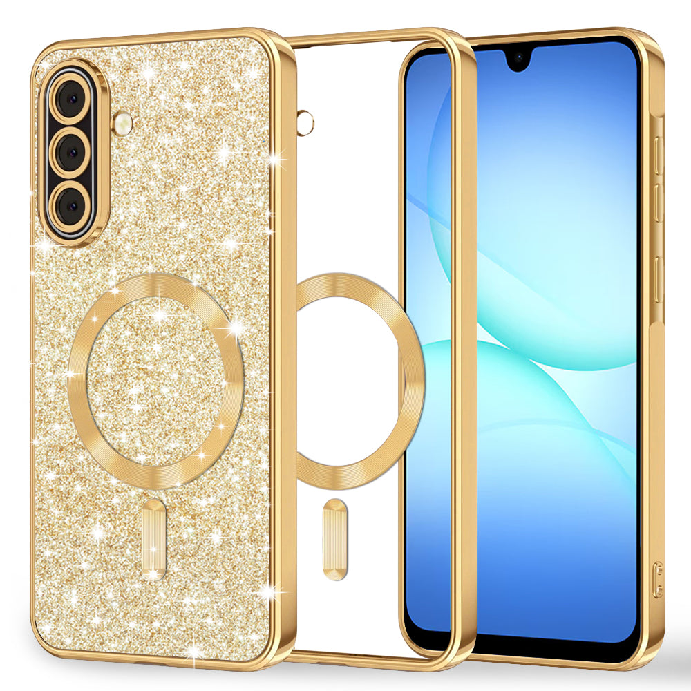 Custodia MagSafe per Samsung Galaxy A17 4G / A17 5G, Techsuit, Luxury Glitter, Dorata