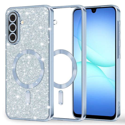 Custodia MagSafe per Samsung Galaxy A17 4G / A17 5G, Techsuit, Luxury Glitter, Blu