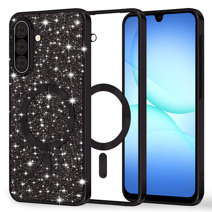 Custodia MagSafe per Samsung Galaxy A17 4G / A17 5G, Techsuit, Luxury Glitter, Nera