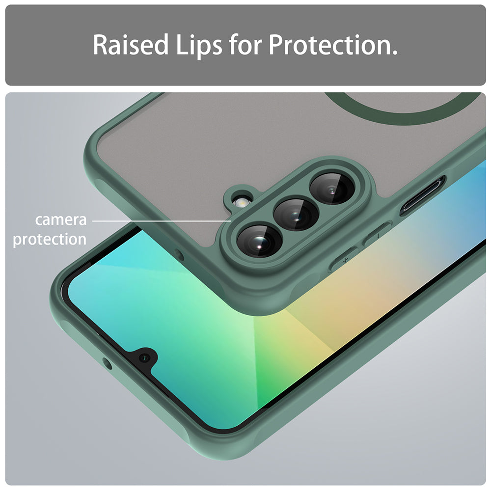 Coque MagSafe pour Samsung Galaxy A26 A266, Techsuit, HaloFrost II, Vert