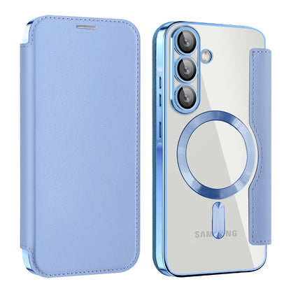 Coque MagSafe pour Samsung Galaxy A26 A266, Techsuit, SmartMag Book, Bleu