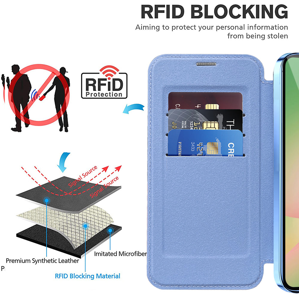 Coque MagSafe pour Samsung Galaxy A26 A266, Techsuit, SmartMag Book, Bleu