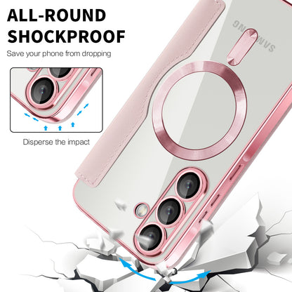 Custodia MagSafe per Samsung Galaxy A26 A266, Techsuit, SmartMag Book, Rosa