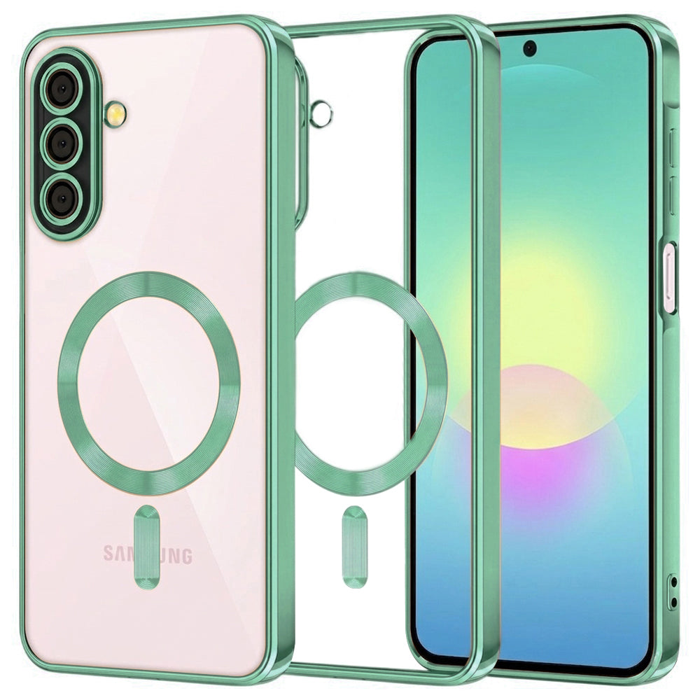 Custodia MagSafe per Samsung Galaxy A27 5G, Techsuit, Luxury Crystal, Verde Chiaro