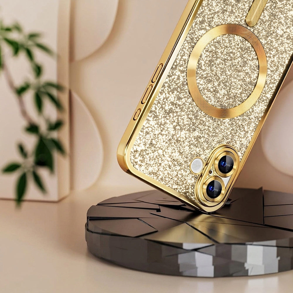 Custodia MagSafe per Samsung Galaxy A27 5G, Techsuit, Luxury Glitter, Nera
